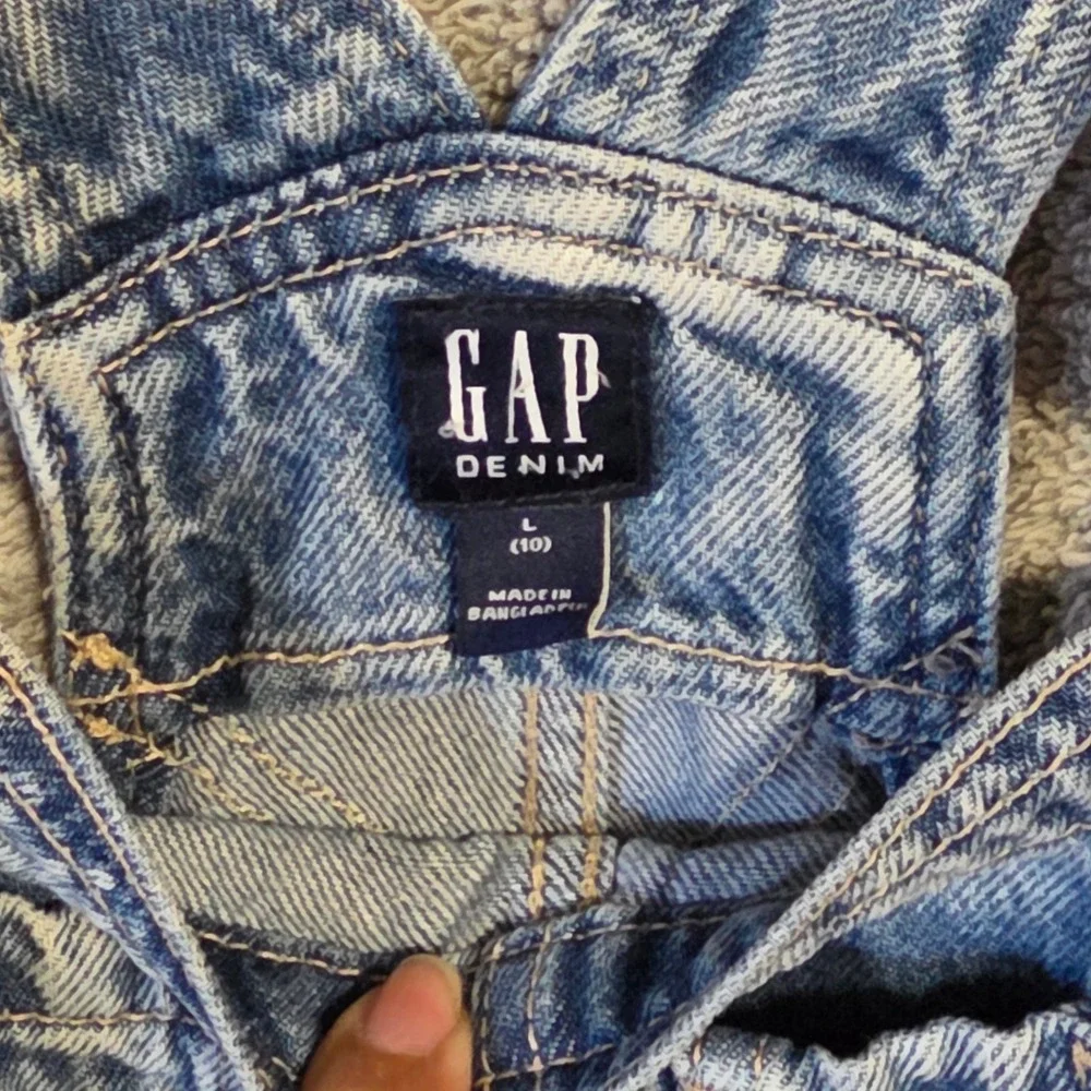 GAP Denim Kids Girls Size Large 10 Light Wash Cotton Straight Leg Overalls
